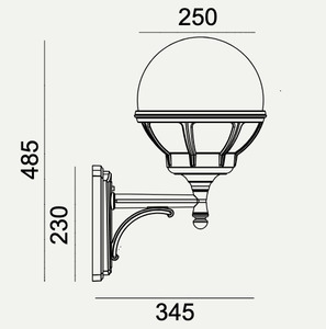 BOLOGNA 361W White E27 LED 9W Outdoor Sphere Wall lamp. small 1