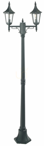 Check NORLYS Rimini 402BL Black Outdoor Post Light, two lanterns, 2×E27, 188 cm
