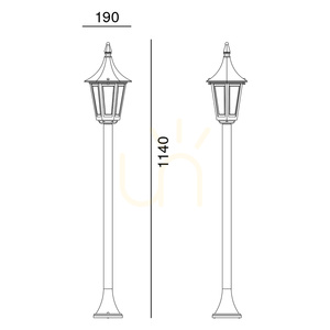 Garden bollard light NORLYS Rimini 404BL black RAL 9005 114 cm E27 small 3