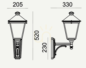 Outdoor wall lamp IP54 LONDON 480BL E27 black - premium NORLYS small 1