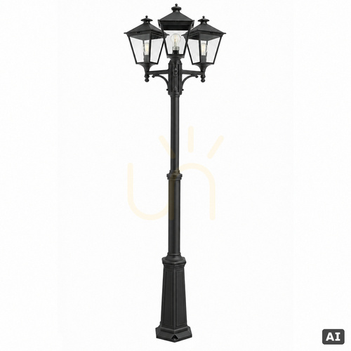 Check LONDON 483BL 3 x E27 Black garden lantern - premium NORLYS