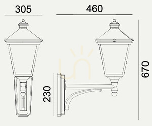 NORLYS London Big 490WH outdoor wall lantern white RAL 9003 E27 IP54 small 1