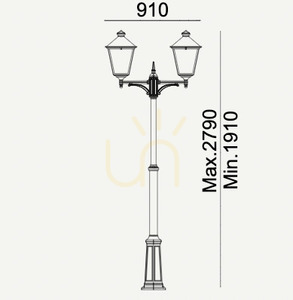 Garden / park lantern London Big 492BL 2xE27 IP54 black NORLYS small 5