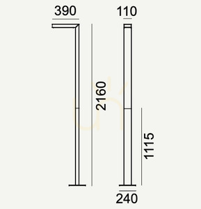 NORLYS Asker Pole 5126GR LED pole light, graphite, 18 W, 4000 K, 216 cm small 3
