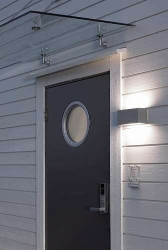 Check Norlys Asker Small Pro 5160AL outdoor wall light, light grey RAL 9006, LED 9.9 W 4000 K, up and down light, DALI2