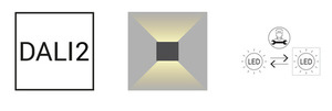 Norlys Asker Small Pro 5160WH outdoor wall light, white RAL 9003, LED 9.9 W 4000 K, up and down light, DALI2 small 2