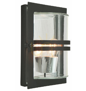 Outdoor wall lamp Basel 660B E27 Black 9005 Norlys small 0