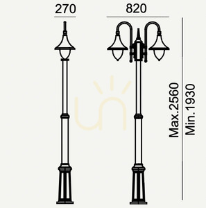 FIRENZE 820BL Park/Garden Lamp, 2 x E27, Black - NORLYS small 2