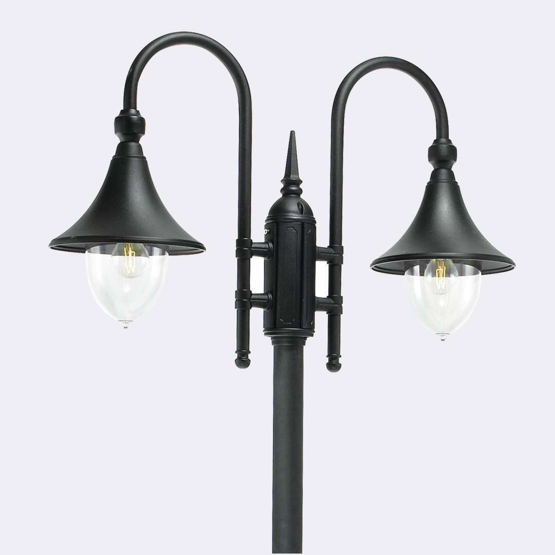 FIRENZE 820BL Park/Garden Lamp, 2 x E27, Black - NORLYS
