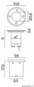 Outdoor Walkover Light SU-MA Leda LED Silver 3000K IP67 ST 5024 small 3