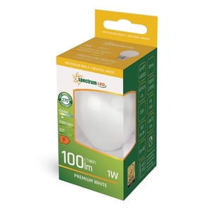 Led Ball E 27 230 V 1 W Cog Nw Milky Spectrum small 1