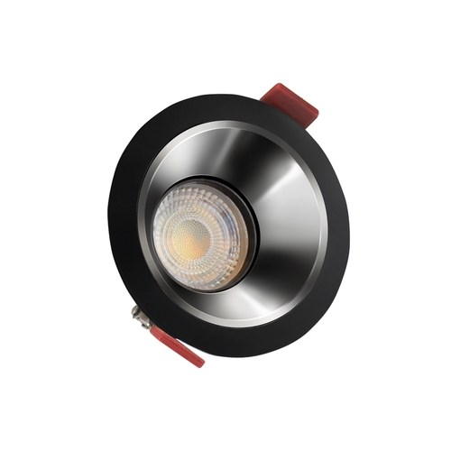 Check Fiale Comfort Anti Glare Gu10 250 V Ip20 Fi85x50mm Black Round Center Silver Movable