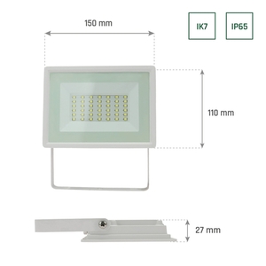 Noctis Lux 3 Floodlight 30 Ww 230 V Ip65 150x110x27 White small 6