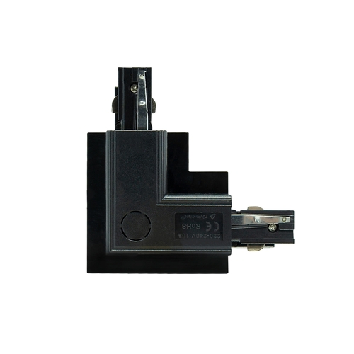 Check Flush Mounted Switch L Left, for Busbar 3F - Eurostandard - EUTRAC - Black Spectrum L-L
