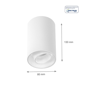 Chloe Gu10 Spot Surface Mounted Gu10 250 V Ip20 80x130mm White Round Movable 1 Chloe Gu10 Spot Surface Mounted Gu10 250 V Ip20 80x130mm White Round Movable small 1