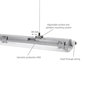 Limea Led Tube Slim Hermetic G13 2x120 250 V Ip65 1310x90x63 Mm Gray small 11