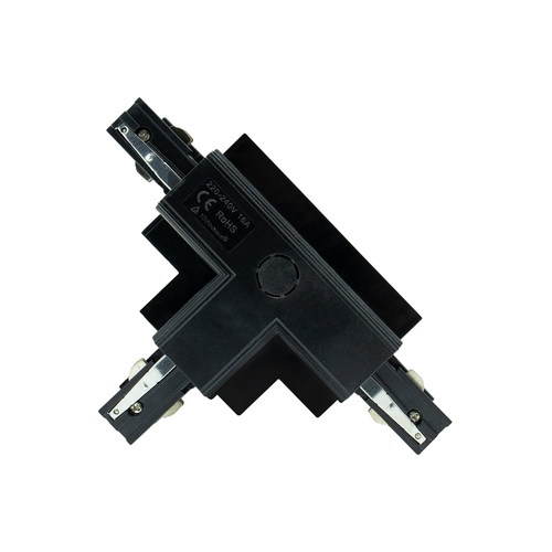 Check Flush Mounted Right T Connector for 3F Busbar - Eurostandard - EUTRAC - Black Spectrum T-R1