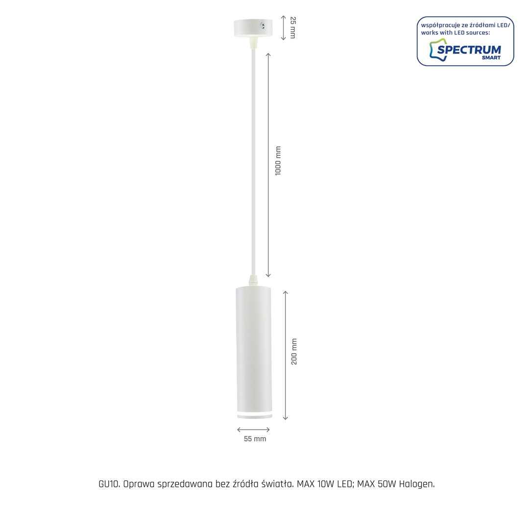 Preview Madara Mini Ring Gu10 Overhang Base 230 V Ip20 Fi55*200mm White Cable 1m Madara Mini Ring Gu10 Overhang Base 230 V Ip20 Fi55*200mm White Cable 1m