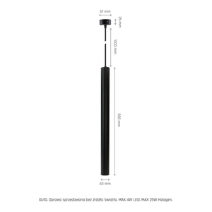 CHLOE Slim MR11 pendant lamp IP20 40x500+1m cable black Adjustable light angle small 7