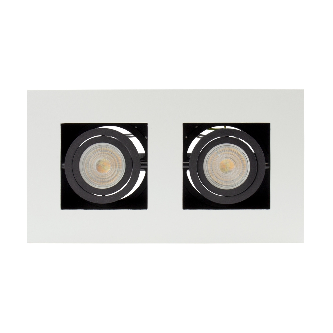 Show Mirora Gu10 X2 Surface Mounted Gu10 250 V Ip20 255 X145 X85 Mm White Black Rectangular Movable Mirora Gu10 X2 Surface Mounted Gu10 250 V Ip20 255 X145 X85 Mm White Black Rectangular Movable
