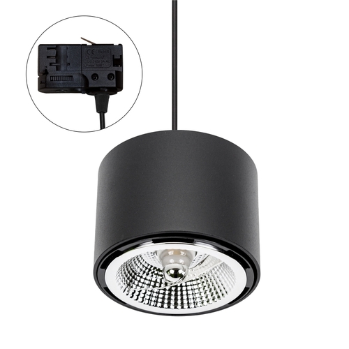 Check Chloe Ar111 Surface-mounted Gu10 250 V Ip20 120x85mm Black Circular Fixed Track.