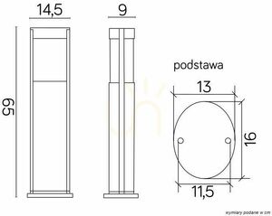 Outdoor Post Light SU-MA ELIS Silver Aluminum 65 cm TO 3902-H 650 AL small 4