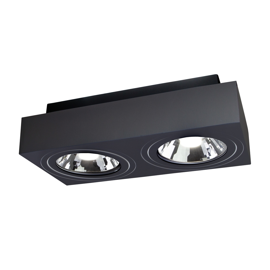 Mirora Ar111 X2 Surface Mounted Gu10 250 V Ip20 293 X145 X 85mm Black Rectangular Movable