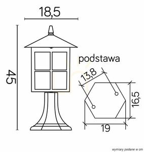 Outdoor Standing Light SU-MA Wenecja Black Patina 45 cm K 4011/1/KW small 2