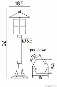 Outdoor Standing Lamp SU-MA Venice K 5002/3/KW Black Patina 76 cm small 5