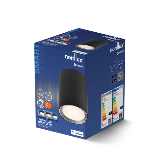 Check Nordlux Landon Smart Long black LED ceiling light 8 W 2110850103