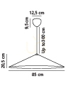 DFTP Hill 85 pendant light, white, Tyvek, 3 × E27 small 8