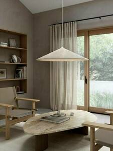 DFTP Hill 85 pendant light, white, Tyvek, 3 × E27 small 1