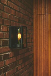 Nordlux Griffin 2218131047 E27 outdoor wall light – black with smoked shade small 2