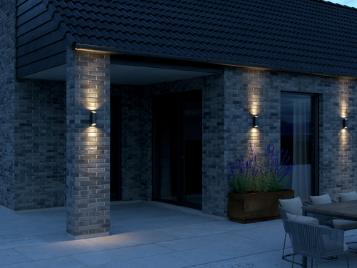 Check NICO Nordlux GU10 2x35W Aluminum Black wall lamp