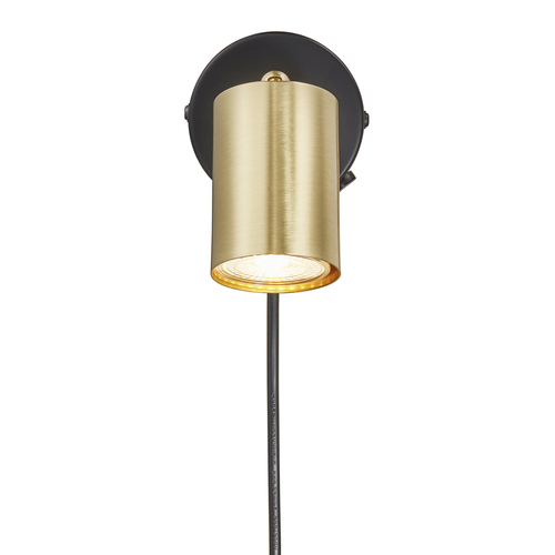 Check Nordlux Explore wall light 2113251035 – matt brass with black base, GU10 LED max. 7 W