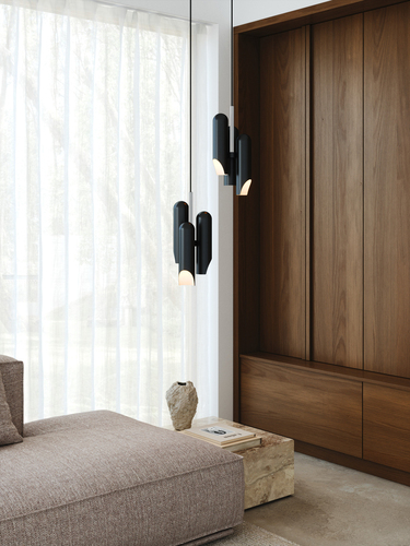Check ROCHELLE DFTP GU10 8W Metal Pendant Lamp Black