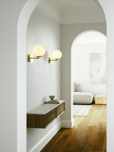 SHAPES DFTP E14 25W Glass Brass Wall Lamp small 1