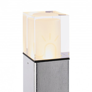 Arendal Big 1569GA bollard light, 35 cm, E27, crystal glass shade, hot-dip galvanised steel – NORLYS small 3