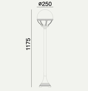 Light Post Bologna 315 White 9003 Norlys. small 5