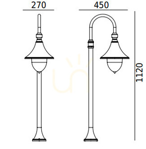 FIRENZE 805WH White E27 Garden Lantern - NORLYS small 4