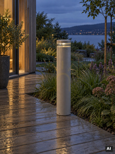Stavanger 5008 LED bollard light 12.2 W NORLYS aluminium RAL 9006, 95 cm high small 2