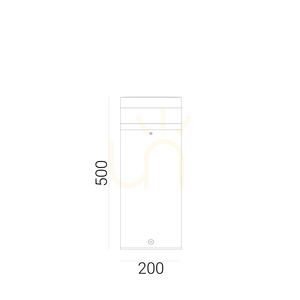 Stavanger 5061 bollard light aluminium RAL 9006 Norlys small 5