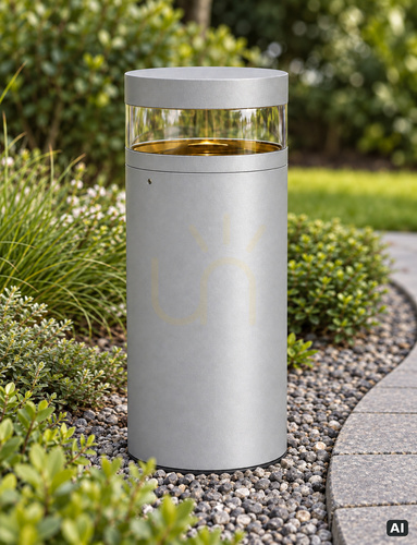 Check Stavanger 5061 bollard light aluminium RAL 9006 Norlys