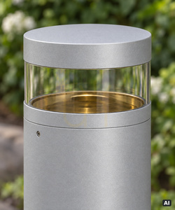 Stavanger 5061 bollard light aluminium RAL 9006 Norlys small 3