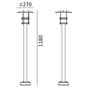 STOCKHOLM 285B Light Post Black 9005 118cm E27 Norlys. small 1