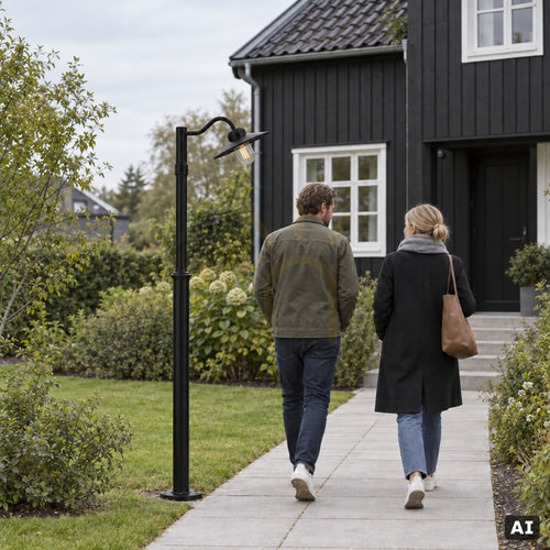 Check NORLYS Karlstad 2033BL black garden lantern E27