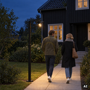 NORLYS Karlstad 2033BL black garden lantern E27 small 3