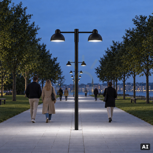 Check Black Norlys KOSTER Double Head 1167BL post-top LED 34 W 3624 lm 4000 K IP65