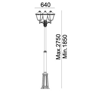 LONDON 483WH 3 x E27 white garden / park lantern - premium NORLYS small 2