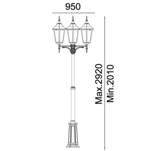 Modena 397 White 9003 Norlys garden/park lantern small 1